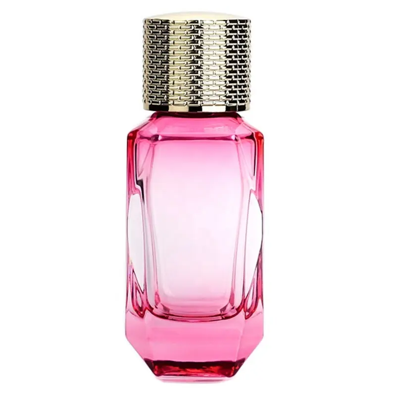 Selling Pink Perfume Glass Bottle 30ml Perfume In Rhombus Shaped Bottles with Spray Nozzle