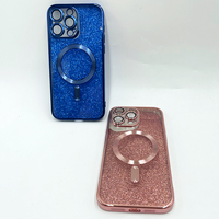Étui souple en TPU transparent avec paillettes magnétiques électro-plaquées pour charge sans fil pour 17 Air 16 15 14 Plus 13 12 11 Pro Max