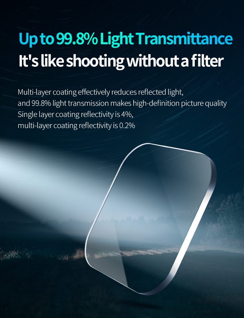 TELESIN Action Camera AcceSsories Magnetic 3-Pack ND8/16/32 ND lens filter for DJI Action 2 Camera