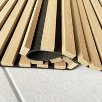Panneau acoustique flexible OEM en MDF avec placage bois et feutre PET, insonorisant, courbé, pliable, enroulable