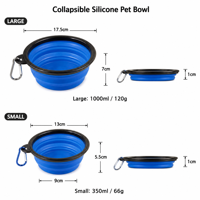 Bol pliable pour chien, coloré, 350 ml, portable, étanche, en silicone écologique, solide, pliable, pour l'extérieur