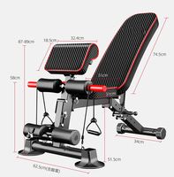 Banc de musculation et haltères en acier 4-en-1 réglables et pliables pour l'entraînement physique