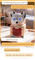 Intelligenter KI-Husky-Roboter-Plüschtier mit Dialogfunktion, sprechender Chat-Begleiter für die Früherziehung, Stofftierpuppe als Geschenk für Kinder