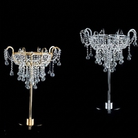 Centre de table moderne pour mariage, fournitures de fête, support à fleurs en verre transparent et métal doré/argenté, centres de table de mariage
