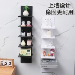 Estante de almacenamiento montado en la pared, rectangular y grueso de 5 niveles, para uso doméstico en el baño - Product Image 1