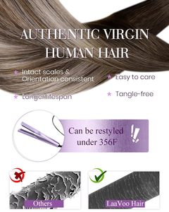 Extensions de cheveux humains Remy à pointe en U, ondulations profondes lâches, Yaki, fusion à chaud, balayage brun <span class=keywords><strong>foncé</strong></span>/<span class=keywords><strong>cendré</strong></span>, 50g, 22 pouces - Product Image 4