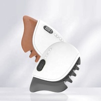 EBSM6 Ensemble de rouleaux de jade pour le visage, outils de soin de la peau électriques avec logo personnalisé, outil de massage par la chaleur par LED pour mincir le visage