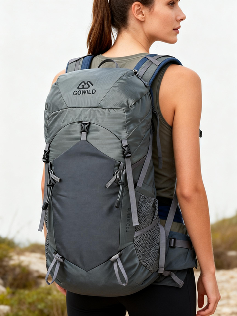 GOWILD Treker50 50L Waterproof Nylon Fashion Hiking & Travel Backpack with Hasps Closure for Unisex Outdoor Camping