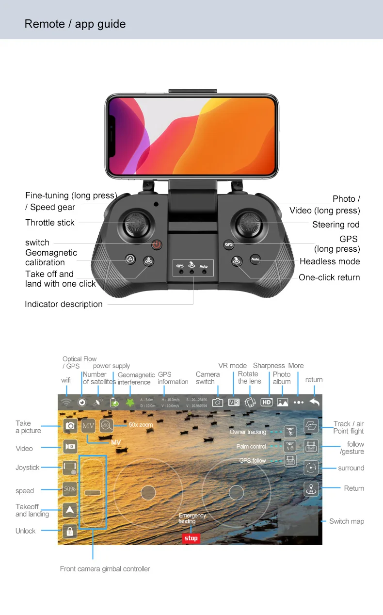 calibration headless mode take off and one-click return land with one