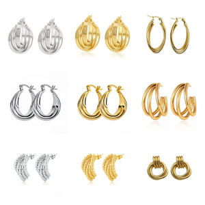 Boucles d'oreilles clous en acier titane, anti-allergiques, inaltérables, simples, vente en gros, en stock, directement de l'usine - Product Image 5