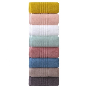 Ensemble de serviettes 100% coton, bordure côtelée, 8 couleurs, ultra douces, absorbantes, qualité hôtelière, serviettes de bain, <span class=keywords><strong>spa</strong></span>, gym, vente en gros - Product Image 3