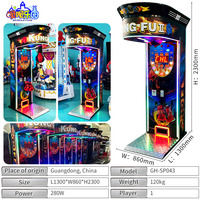 Machine d'arcade de boxe Kung Fu 2 à monnayeur, attrayante pour l'intérieur, avec affichage numérique LED, détection de mouvement et construction métallique