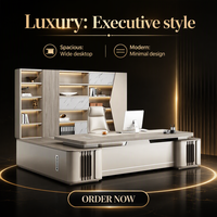 Ensemble de bureau et de chaises moderne Executive Boss Grands meubles de luxe en MDF pour bureaux de PDG