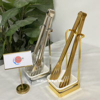 Ensemble de Service Buffet de Luxe 5 Étoiles pour Restaurant, Louche à Soupe Verticale en Acier Inoxydable, Pince Alimentaire avec Bol en Céramique et Support de Cuillère de Table