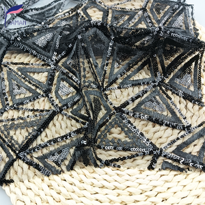 100% p רשת שחורה בד קורן עם תבניות יפות עבור בגדי נשים, חצאיות ואירועים מיוחדים - Product Image 5