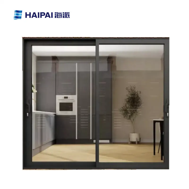 4-панельная стеклянная раздвижная дверь в американском стиле с двойным остеклением алюминиевая дверь для патио