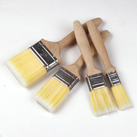 Ensemble de pinceaux à peinture avec manche en bois, pinceaux à peinture à poils coniques en PET de plusieurs tailles, pinceaux à peinture murale personnalisés OEM directement de l'usine