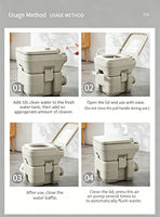 Toilette mobile portable en plastique Aotong pour le camping en plein air et les pique-niques, utilisable en toutes saisons