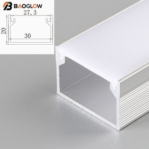 โปรไฟล์อะลูมิเนียมสำหรับติดตั้งไฟ LED แบบปรับแต่งได้ รุ่น New Trend 30*20 สำหรับพื้นห้องครัว ผนัง และรถยนต์ พร้อมช่องใส่แถบไฟ LED - Product Image 1