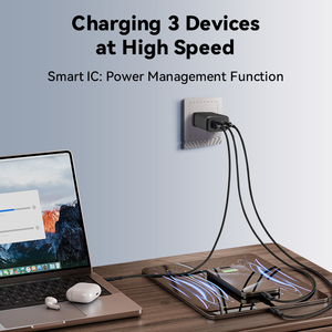 <span class=keywords><strong>Cargador</strong></span> Rápido GaN de Pared Eléctrico Portátil con Certificación KC KCC de 65W con Múltiples Puertos Tipo-C para Laptop y para () - Product Image 3