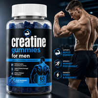 Gummies de créatine monohydrate 5000mg, 60 unités, marque privée OEM, directement de l'usine, pour la force musculaire et les performances sportives