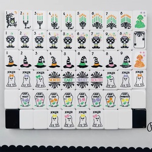 Jeu de tuiles de <span class=keywords><strong>Mahjong</strong></span> américain, <span class=keywords><strong>Mahjong</strong></span> magique effrayant pour Halloween, pour la décoration de B&B et les jeux d'Halloween - Product Image 6