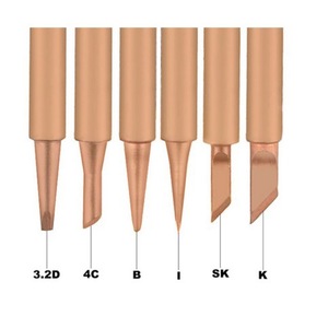 Guster Soldering <b>Iron</b> Tips Pure Copper 10 Piece Pack Horseshoe Flat Round Pointed Blade Non Magnetic - Product Image 3