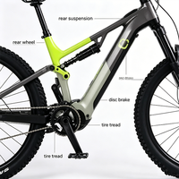 Vélo de montagne électrique tout suspendu en aluminium de 29 pouces avec double moteur, batterie cachée haute vitesse, capacité tout-terrain