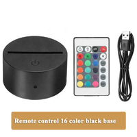 Base de lampe de table LED avec câble de charge USB, base ronde craquelée couleur RGB, base de lampe de nuit LED 3D