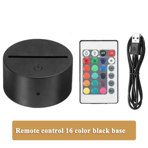 قاعدة مصباح طاولة LED دائرية متصدعة بألوان RGB مع كابل شحن USB، قاعدة إضاءة ليلية LED ثلاثية الأبعاد - Product Image 5