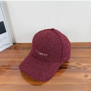 Casquette de baseball en sherpa épaisse et chaude pour l'hiver, nouveau style hip-hop, broderie de lettres, chapeaux d'ange pour femmes, appropriés pour le travail, pour hommes - Product Image 3