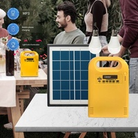 Système d'éclairage LED portable IP65 à énergie solaire 5W 9V 300 Lumens, banque d'alimentation mobile d'urgence domestique, radio MP3/FM