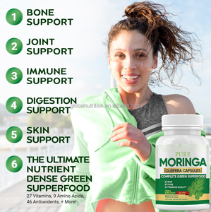 Suplemen Ekstrak Daun <span class=keywords><strong>Moringa</strong></span> Oleifera Organik Ausreson Plant-Based Wellness, Suplemen Superfood Hijau Kapsul <span class=keywords><strong>Moringa</strong></span> Oleifera - Product Image 3