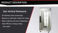 Four à rôtir au poulet en acier inoxydable, four à rôtir au gaz portable/four à rôtir au gaz