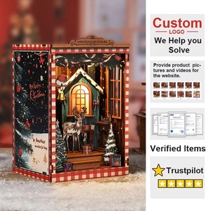 Nuevo estilo DIY juguete de madera casa en miniatura Kit SERIE DE Navidad conjunto hecho a mano 3D rompecabezas madera Diy casa en miniatura Kit - Product Image 5