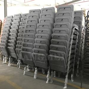 Silla de Teatro Moderna de Metal Azul o Gris con Respaldo Encajable, Bolsillo Trasero, Tablero de <span class=keywords><strong>Escritura</strong></span>, para Iglesia, Escuela, Hotel, con Tapicería de Tela - Product Image 6