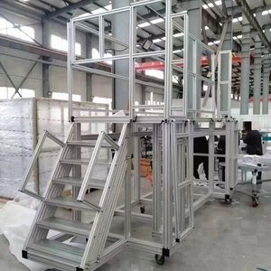 <b>Aluminum</b> Profile <b>Work</b> <b>Platform</b> With Stairs 500kg Load Industrial Use Customizable Size - Product Image 1