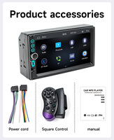 Lecteur multimédia de voiture BQCC 7 pouces 2Din Type-c Colorfor Lights pour CarPlay sans fil universel, Android Auto, Mirrorlink, autoradio stéréo FM BT