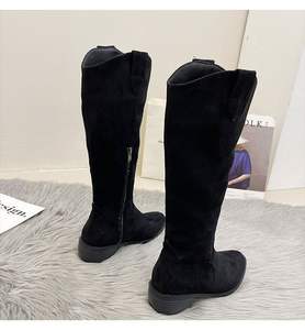 Vente en gros Bottes hauteur genou personnalisées Bottes mollets larges Bottes de cow-boy <span class=keywords><strong>marron</strong></span> à talons pour femmes dame - Product Image 3