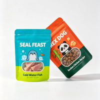 Sachet alimentaire écologique pour animaux de compagnie, pochette refermable à fermeture éclair, imprimée sur mesure pour l'emballage de friandises biologiques pour chiens et collations pour chats