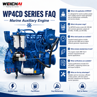 Moteur diesel auxiliaire marin SCDC Weichai WP4C 60-108 kW 1800 tr/min 4 cylindres pour groupe électrogène marin 60 Hz