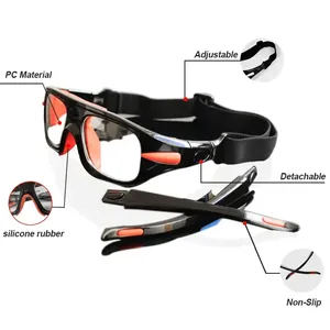<span class=keywords><strong>Lunettes</strong></span> de sport unisexes anti-collision et anti-explosion pour basketball, <span class=keywords><strong>lunettes</strong></span> de football d'extérieur, monture optique avec sangle - Product Image 2