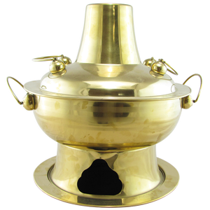 Olla caliente que sirve plato de frotamiento Buffect carbón chino Shabu chino tradicional olla caliente plato de frotamiento olla caliente dorada - Product Image 1