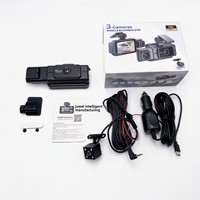 Caméra de tableau de bord de voiture à 3 objectifs 1080P, écran IPS 3,0 pouces, enregistrement triple avant, intérieur, arrière, WiFi, vision nocturne, moniteur de stationnement