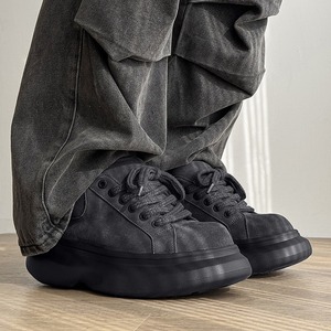 Nouvelles Chaussures Décontractées à Talons Épais et Lacets, Style Hiver 2025, à Bout Rond Polyvalent - Product Image 3