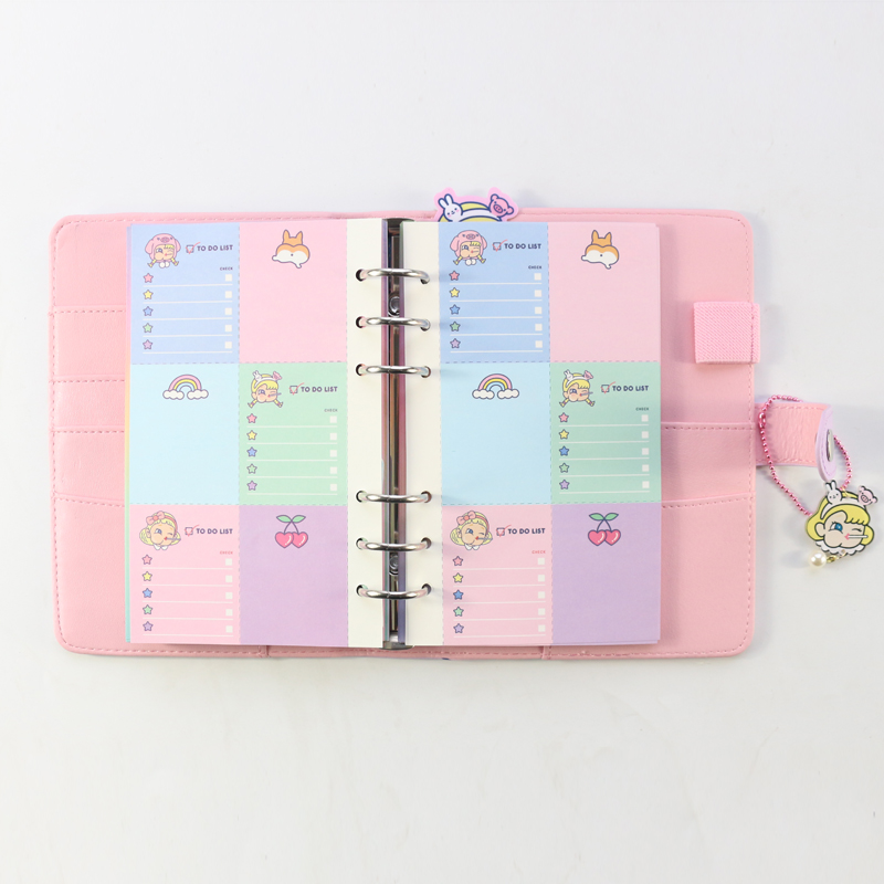 韓国 A6バインダー付き バインダーカバー ハート ブックカバー ラベンダー貯金 バインダー A6 リング付 アクリル 韓国雑貨 カバー 貯金 ブラック ラメ