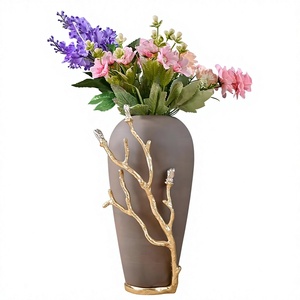 Maceta moderna con diseño de rama de árbol dorada, creativa maceta esmaltada para el hogar - Product Image 6