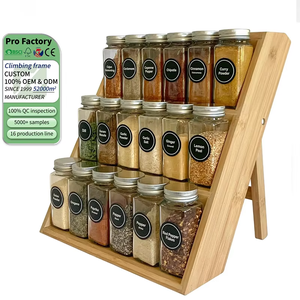 Tre gia vị giá và tổ chức, tầng bằng gỗ 3 tầng gia vị gia vị <span class=keywords><strong>Jar</strong></span> tổ chức cho Tủ Ngăn Kéo Countertop - Product Image 1