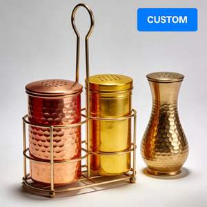 Servicio de Fabricación Personalizada, Salero y Pimentero de Aluminio Pulido, Cobre, Latón, Oro, Acero Inoxidable, Tarro de Especias para Cocina - Product Image 2