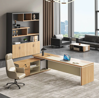 Ensemble de bureau et chaise en bois de style exécutif, design minimaliste moderne pour bureau à domicile et appartement, bureau de PDG